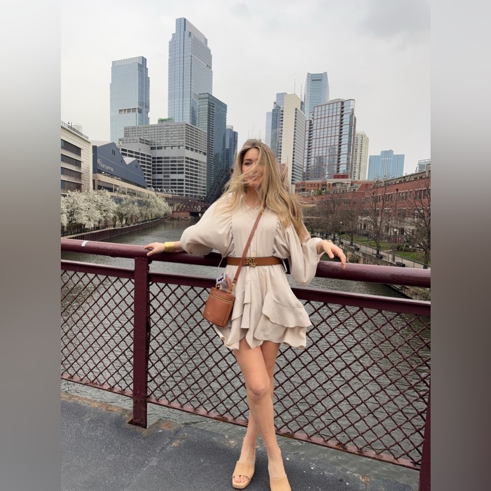 Cream Ruffle Dress